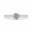 Bezel Set Round Diamond Solitaire Plus Engagement Ring in 14K White Gold
