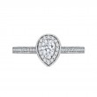 Pear Cut Diamond Halo Engagement Ring in 14K White Gold