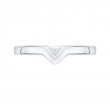 Round Diamond V Shape Wedding Band in 14K White Gold