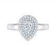 Pear Cut Diamond Double Halo Engagement Ring in 14K White Gold