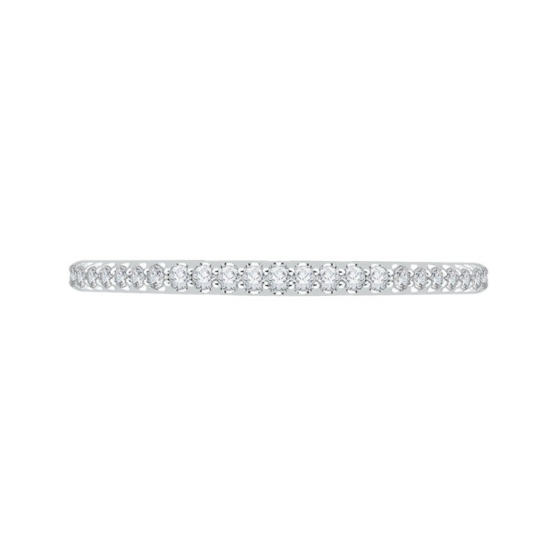 Round Diamond Half-Eternity Wedding Band in 14K White Gold