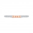 Round Diamond Wedding Band in 14K Two Tone Gold