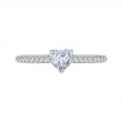 Heart Diamond Vintage Engagement Ring in 14K White Gold