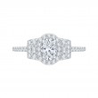 Oval Cut Diamond Halo Engagement Ring in 14K White Gold