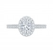 Oval Cut Diamond Halo Engagement Ring in 14K White Gold