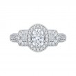 Oval Cut Diamond Halo Engagement Ring in 14K White Gold