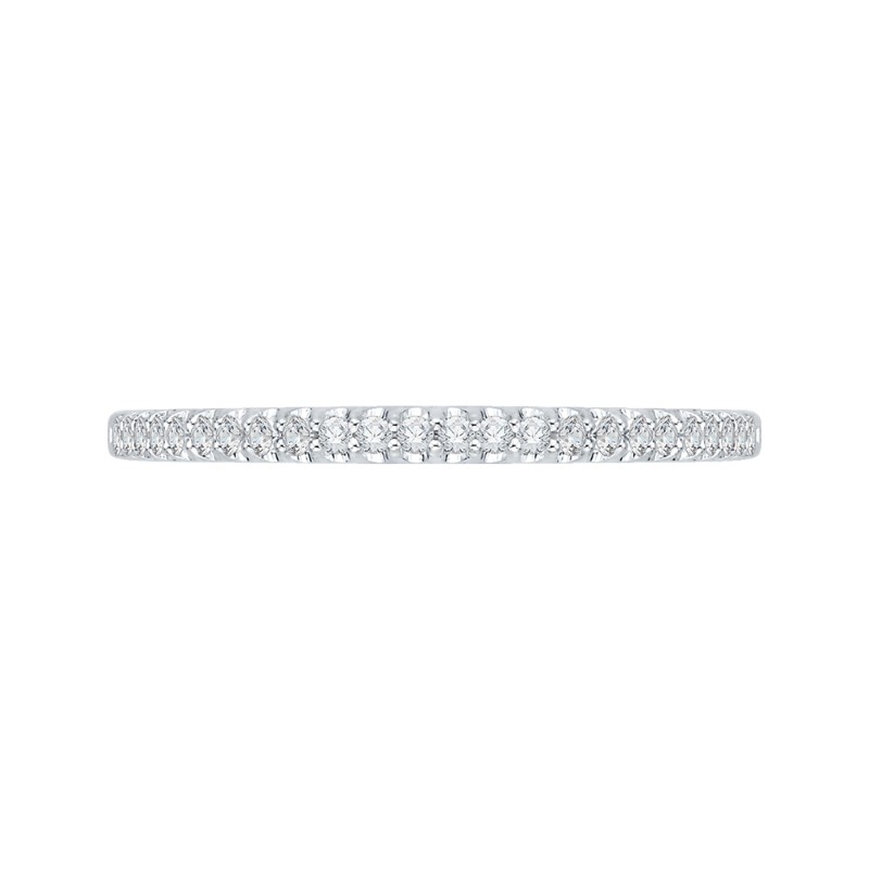 Round Diamond Half-Eternity Wedding Band in 14K White Gold