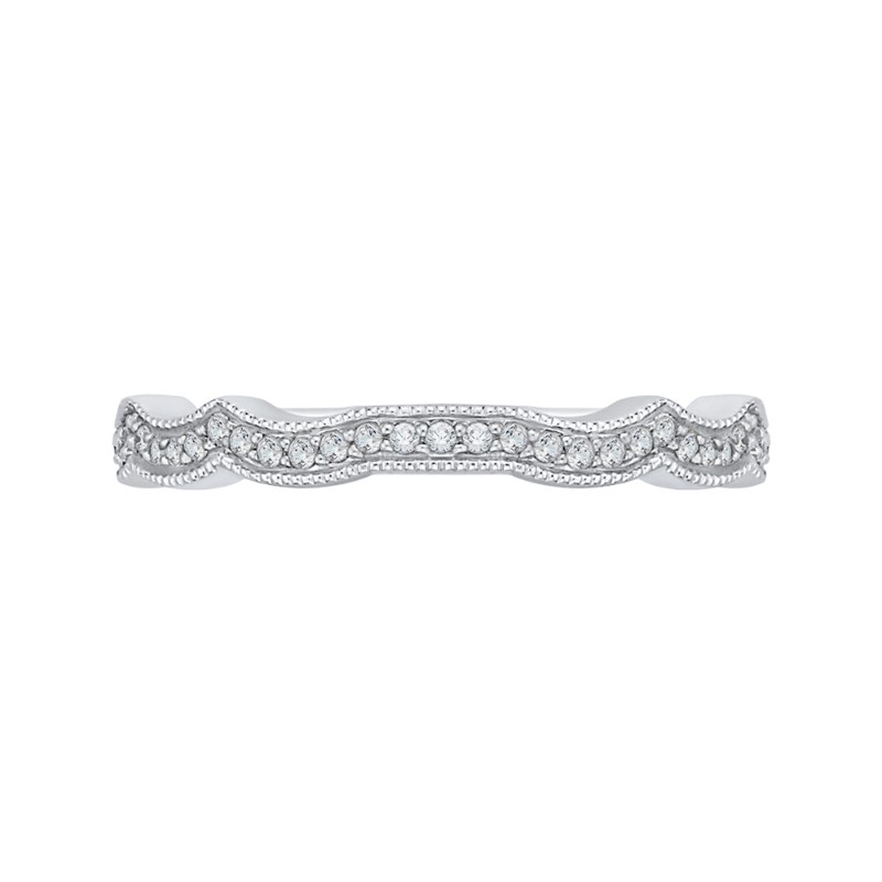 Round Diamond Wedding Band in 14K White Gold