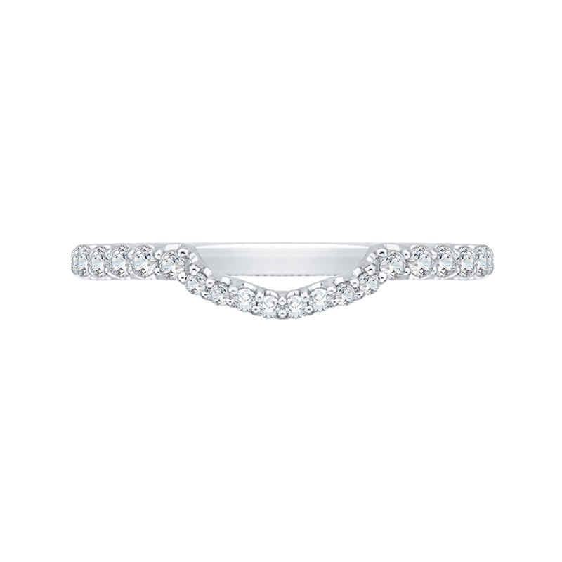 Round Diamond Wedding band in 14K White Gold