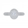 Oval Cut Diamond Double Halo Engagement Ring in 14K White Gold