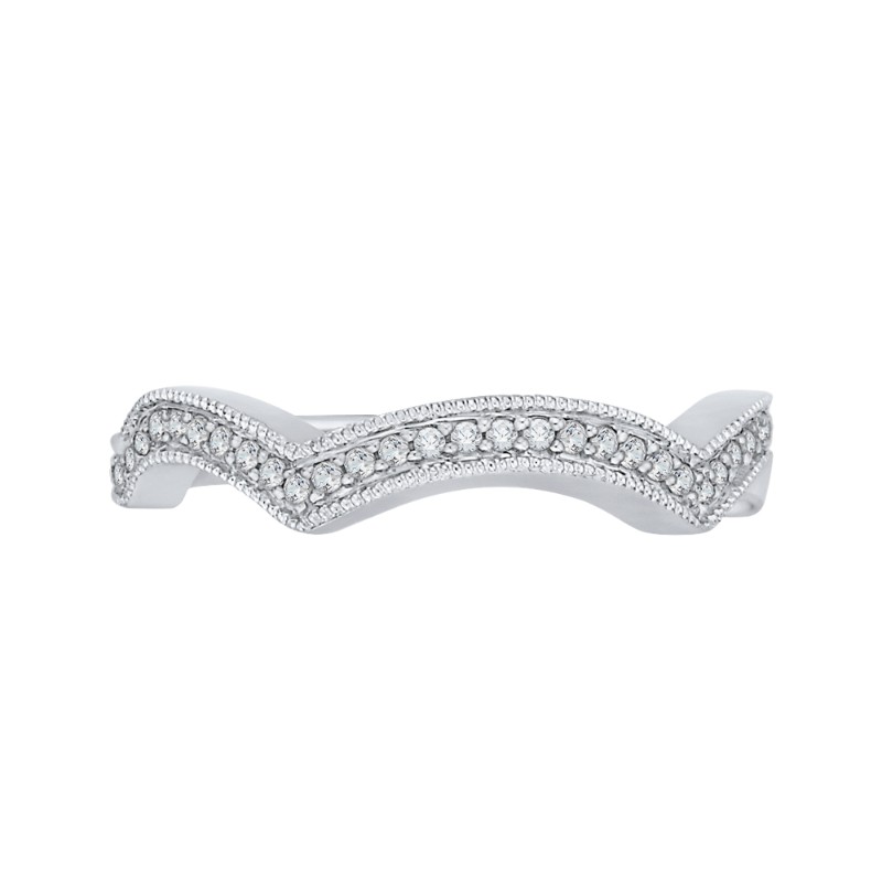 Round Diamond Wedding Band in 14K White Gold