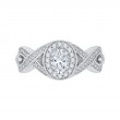 Split Shank Oval Cut Diamond Halo Engagement Ring in 14K White Gold