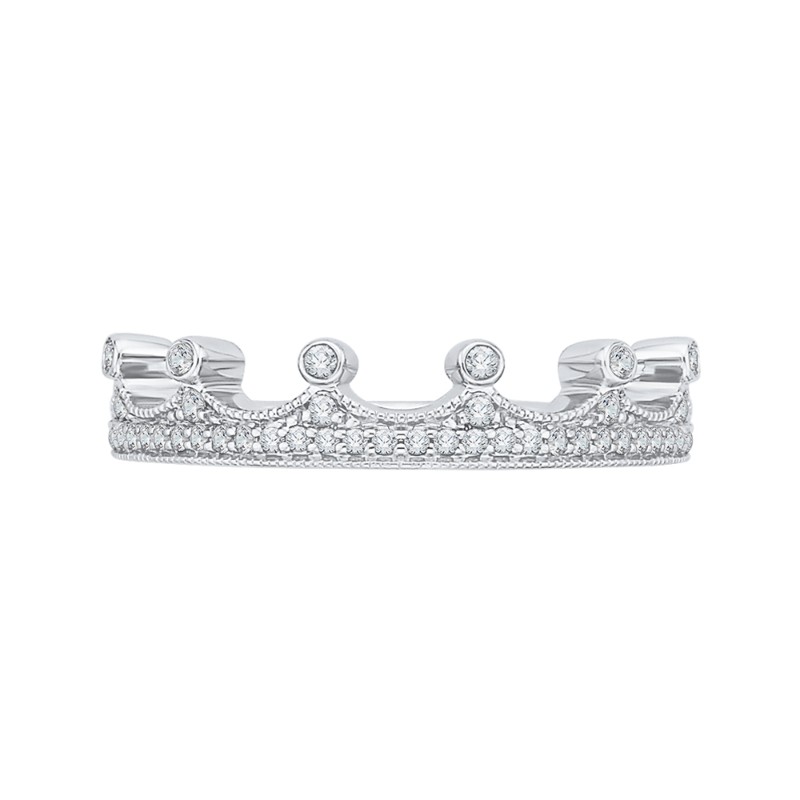 Round Diamond Half-Eternity Wedding Band in 14K White Gold