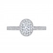 Oval Cut Diamond Halo Engagement Ring in 14K White Gold