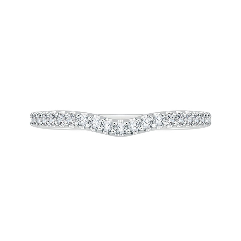 Round Diamond Wedding Band in 14K White Gold