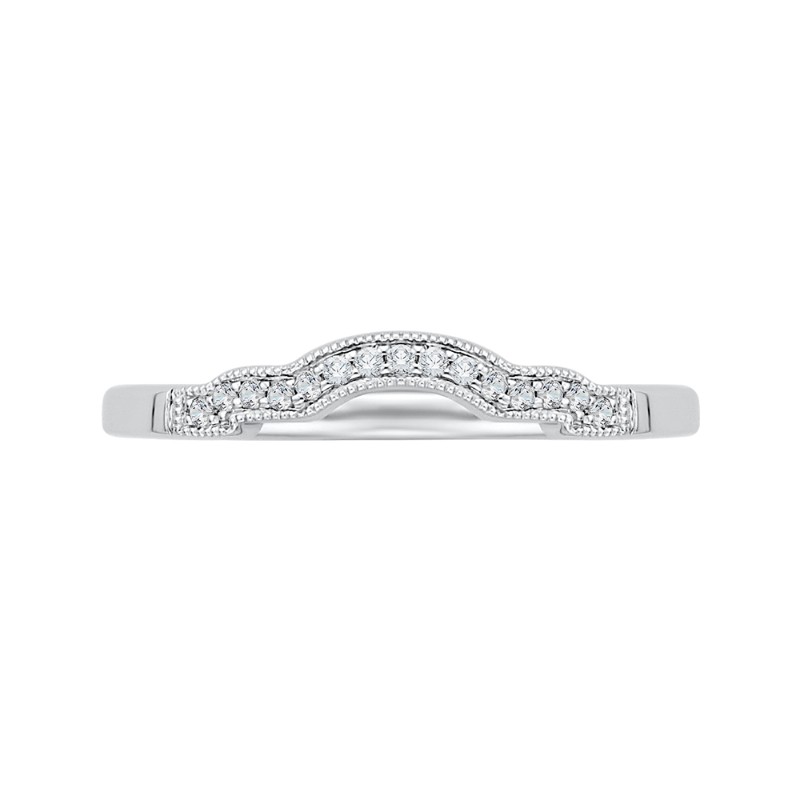 Round Diamond Wedding Band in 14K White Gold