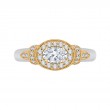 Oval Cut Diamond Halo Engagement Ring in 14K Two Tone Gold