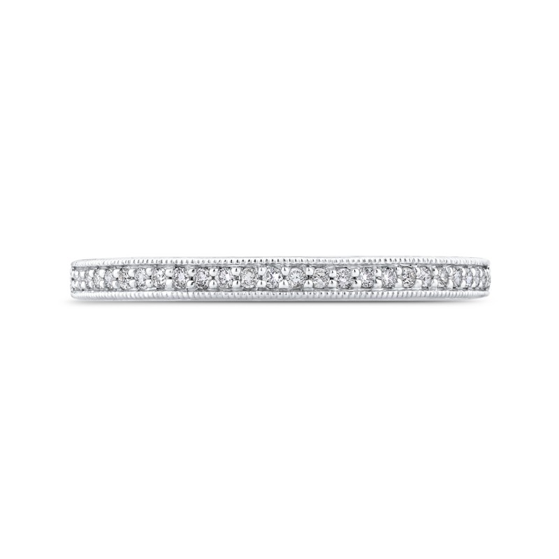 Round Diamond Half-Eternity Wedding Band in 14K White Gold
