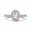Oval Cut Diamond Halo Engagement Ring in 14K Two Tone Gold