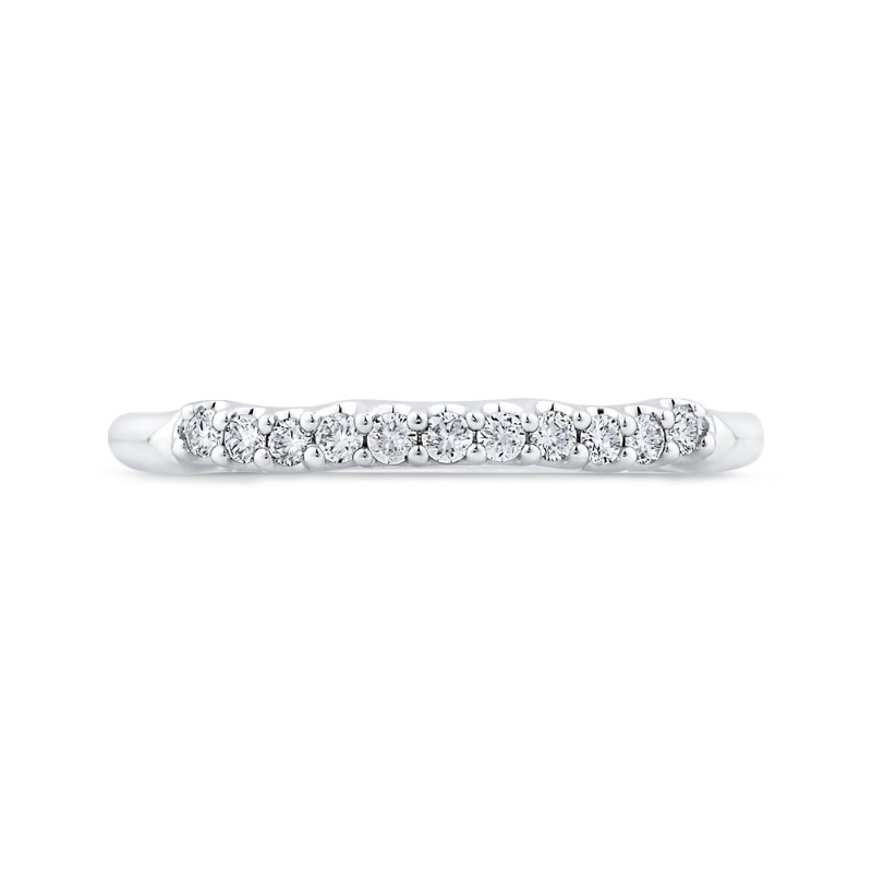 Round Diamond Wedding Band in 14K White Gold