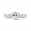 Oval Cut Diamond Engagement Ring in 14K White Gold
