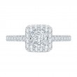 Princess Cut Diamond Halo Engagement Ring in 14K White Gold