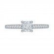 Princess Cut Diamond Cathedral Style Engagement Ring in 14K White Gold