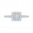 Princess Cut Diamond Halo Engagement Ring in 14K White Gold
