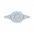 Split Shank Princess Cut Diamond Double Halo Engagement Ring in 14K White Gold