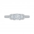 Princess Cut Diamond Three-Stone Engagement Ring in 14K White Gold