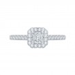 Princess Cut Diamond Halo Engagement Ring in 14K White Gold