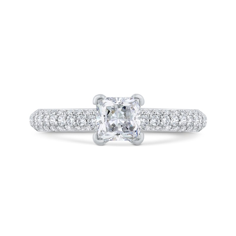 Princess Cut Diamond Engagement Ring in 14K White Gold