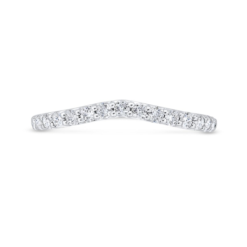 Diamond Counter Wedding Band in 14K White Gold