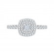 Cushion Cut Diamond Double Halo Engagement Ring in 14K White Gold