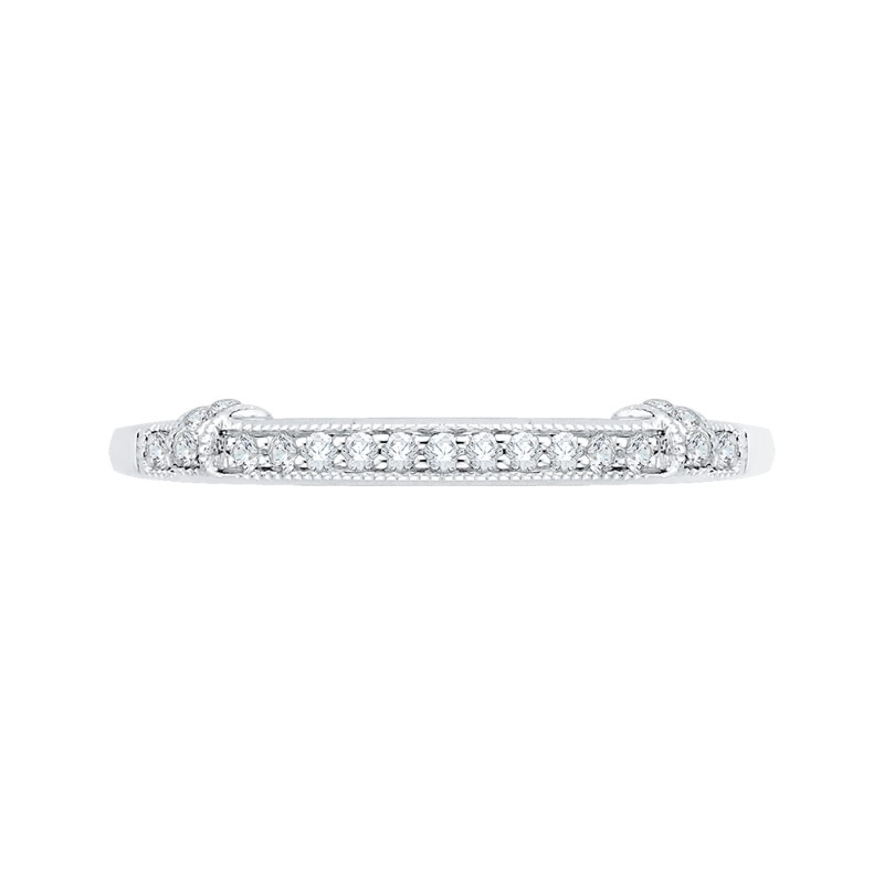 Round Diamond Wedding Band in 14K White Gold