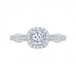 Cushion Cut Halo Diamond Engagement Ring in 14K White Gold