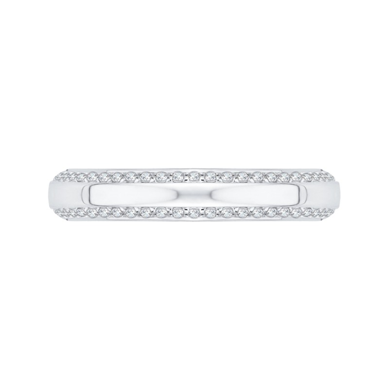 Round Diamond Wedding Band in 14K White Gold