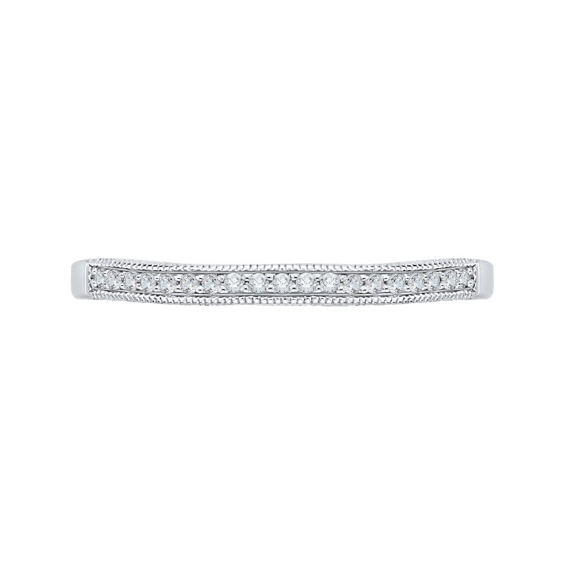 Round Diamond Wedding Band in 14K White Gold