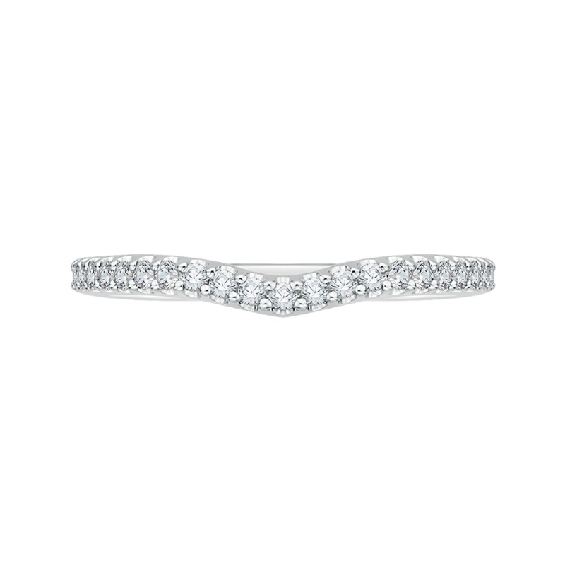 Round Diamond Half-Eternity Wedding Band in 14K White Gold