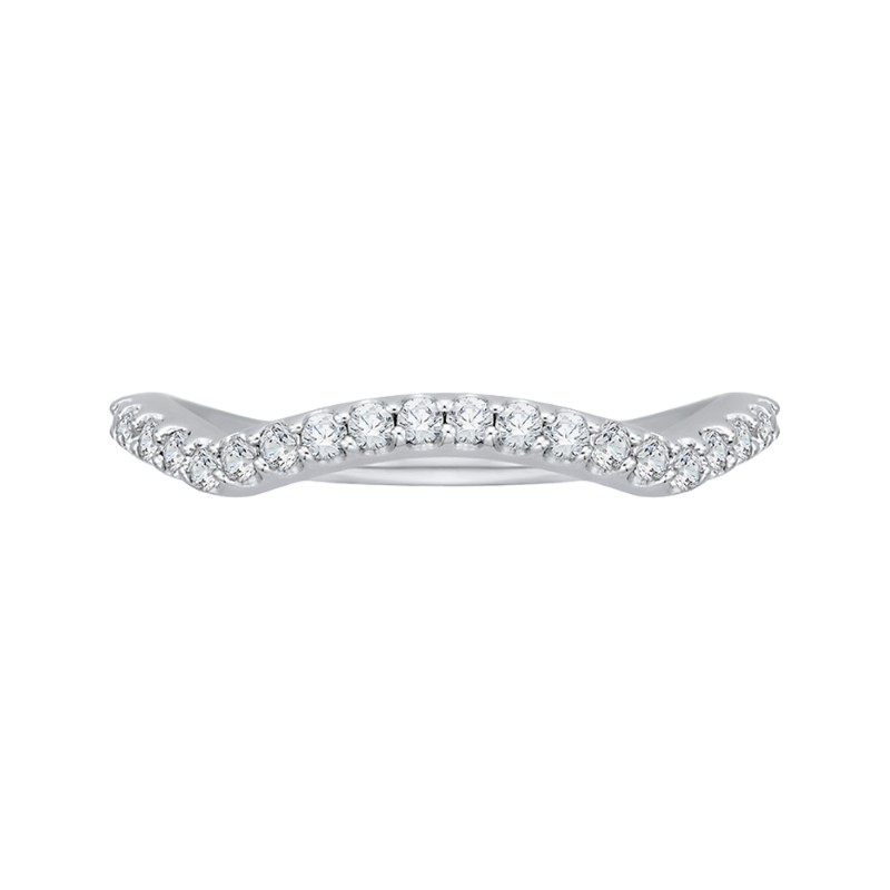 Round Diamond Wedding Band in 14K White Gold