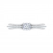 Cushion Cut Diamond Cathedral Style Engagement Ring in 14K White Gold