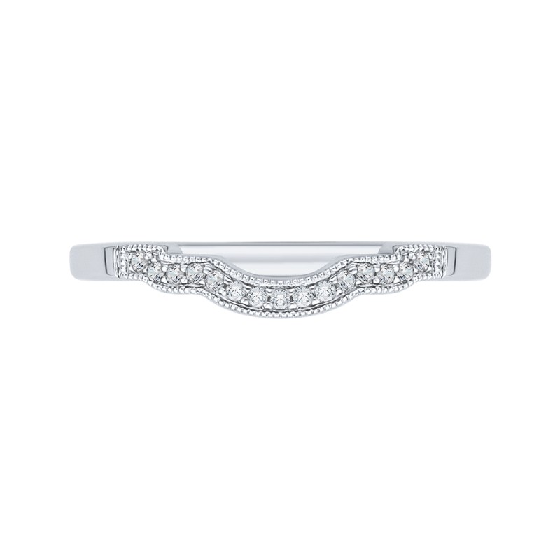 Round Diamond Wedding Band in 14K White Gold