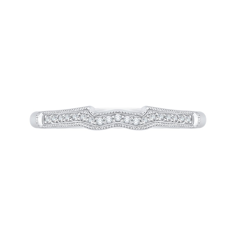 Round Diamond Wedding Band in 14K White Gold