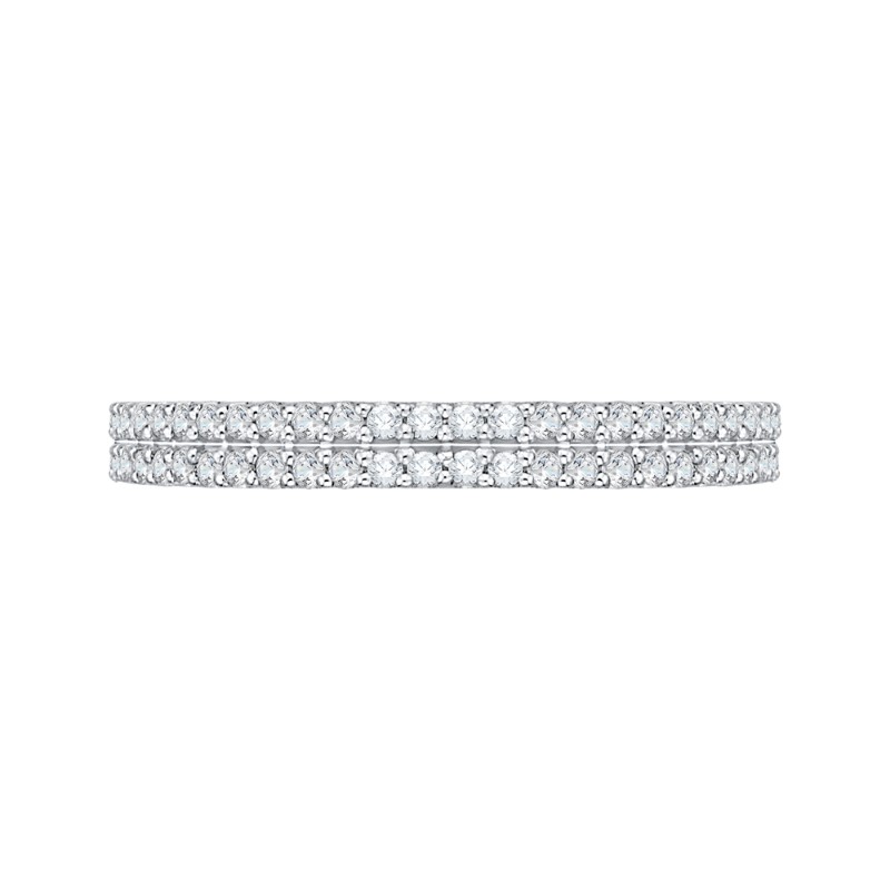 Half-Eternity Round Diamond Wedding Band in 14K White Gold