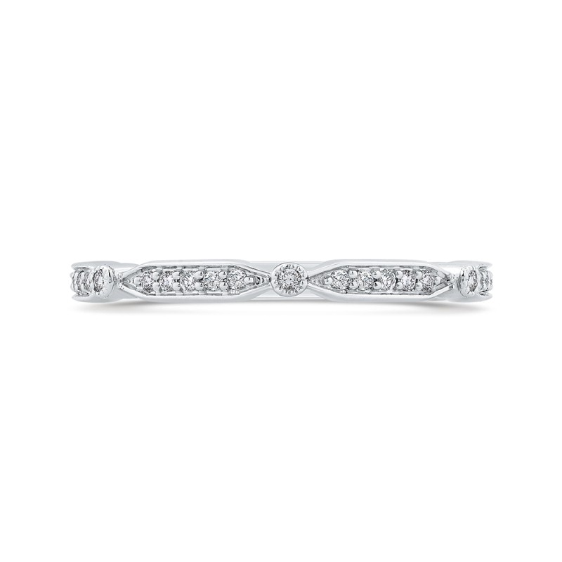 Round Diamond Wedding Band in 14K White Gold