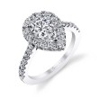 Pear Shaped Classic Halo Engagement Ring - Jacalyn
