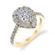 Pear Shaped Classic Halo Engagement Ring - Jacalyn