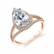 Vintage Pear Shaped Engagement Ring with Split Shank - Clarinda