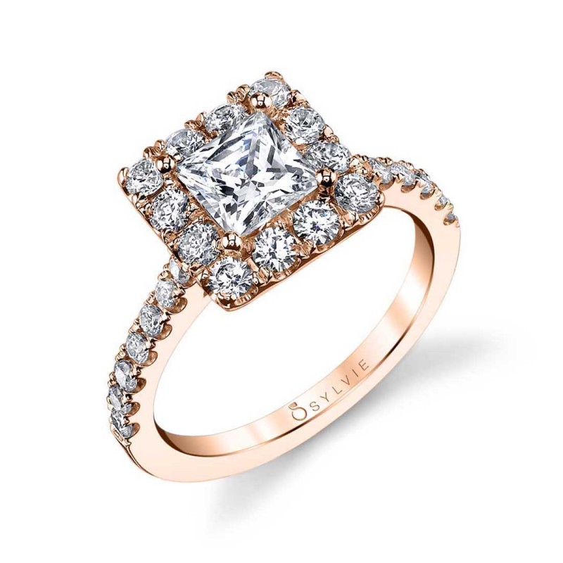 Princess Cut Classic Halo Engagement Ring - Jacalyn