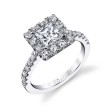 Princess Cut Classic Halo Engagement Ring - Jacalyn